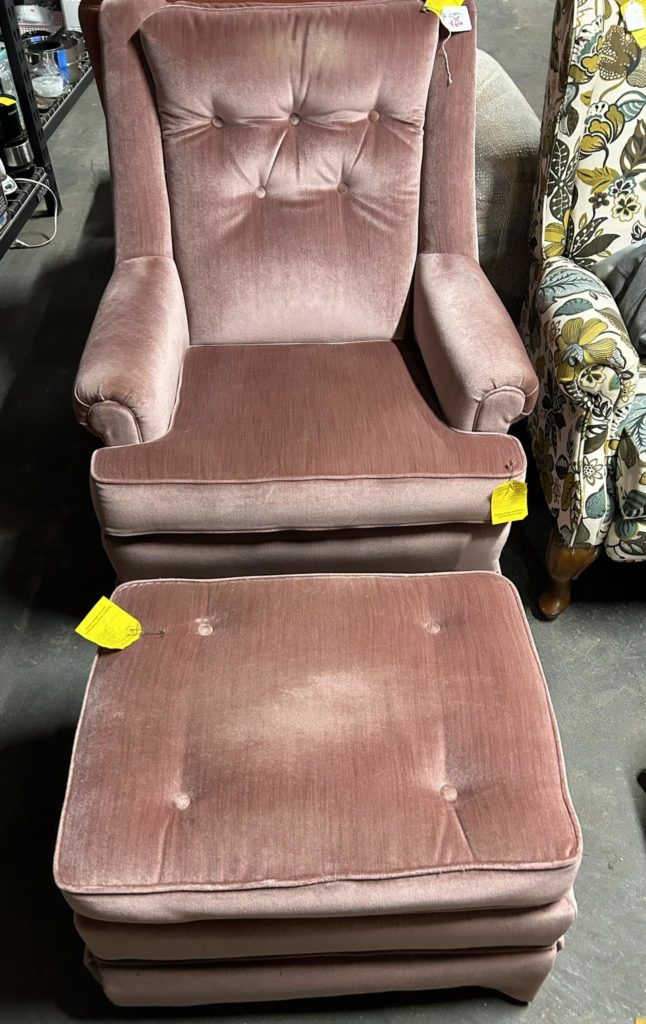 Dusty Rose Chair & Ottoman.